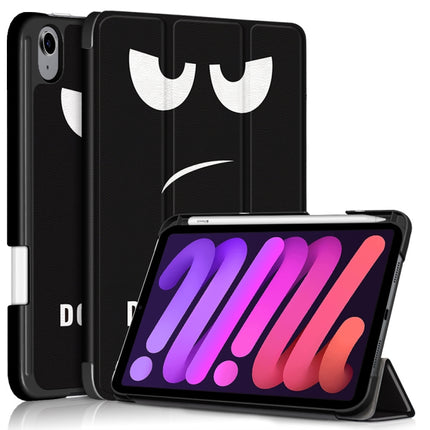 Estuche de cuero con tapa horizontal de TPU con patrón pintado, soporte plegable en tres direcciones, ranura para bolígrafo y función de suspensión/activación, para iPad mini 2024/mini 6