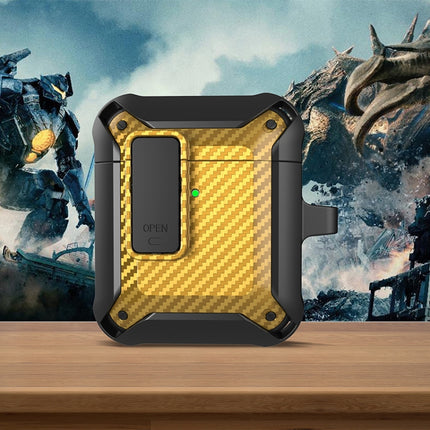 Drahtlose Kopfhörer Stoßfeste Bumblebee Carbon Fiber Schutzhülle mit Schalter, Für AirPods 1/2, Für AirPods Pro