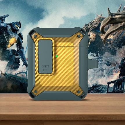 Drahtlose Kopfhörer Stoßfeste Bumblebee Carbon Fiber Schutzhülle mit Schalter, Für AirPods 1/2, Für AirPods Pro