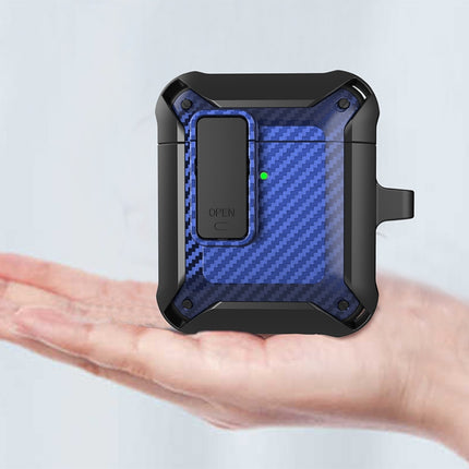 Drahtlose Kopfhörer Stoßfeste Bumblebee Carbon Fiber Schutzhülle mit Schalter, Für AirPods 1/2, Für AirPods Pro