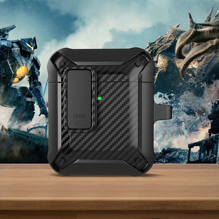 Drahtlose Kopfhörer Stoßfeste Bumblebee Carbon Fiber Schutzhülle mit Schalter, Für AirPods 1/2, Für AirPods Pro