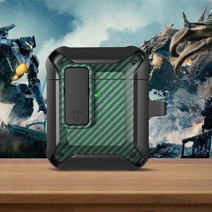 Drahtlose Kopfhörer Stoßfeste Bumblebee Carbon Fiber Schutzhülle mit Schalter, Für AirPods 1/2, Für AirPods Pro