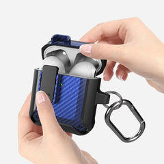 Wireless Earphones Shockproof Bumblebee Carbon Fiber Protective Case with Switch, For AirPods 1/2, For AirPods Pro