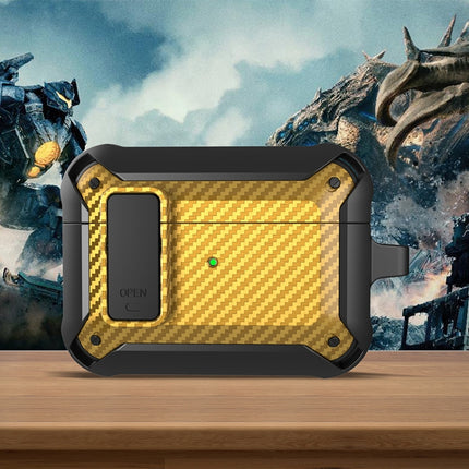 Drahtlose Kopfhörer Stoßfeste Bumblebee Carbon Fiber Schutzhülle mit Schalter, Für AirPods 1/2, Für AirPods Pro