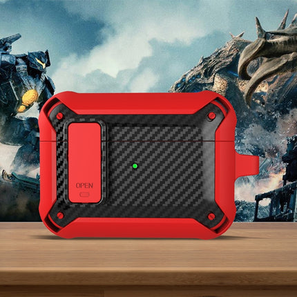 Drahtlose Kopfhörer Stoßfeste Bumblebee Carbon Fiber Schutzhülle mit Schalter, Für AirPods 1/2, Für AirPods Pro