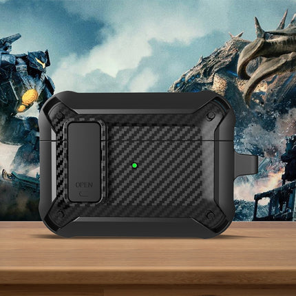 Drahtlose Kopfhörer Stoßfeste Bumblebee Carbon Fiber Schutzhülle mit Schalter, Für AirPods 1/2, Für AirPods Pro