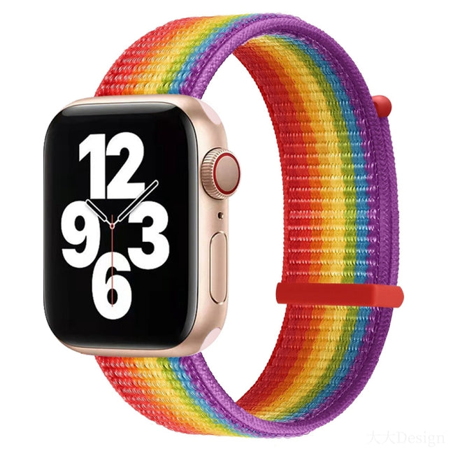 Hook and Loop Fastener Dual Section Replacement Watchband For Apple Watch Series, 7 41mm / 6&SE&5&4 40mm / 3&2&1 38mm