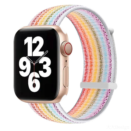 Hook and Loop Fastener Dual Section Replacement Watchband For Apple Watch Series, 7 41mm / 6&SE&5&4 40mm / 3&2&1 38mm