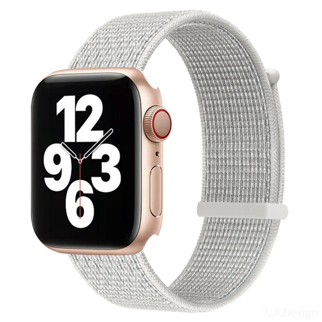 Hook and Loop Fastener Dual Section Replacement Watchband For Apple Watch Series, 7 45mm / 6&SE&5&4 44mm / 3&2&1 42mm