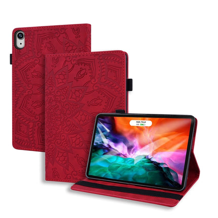 Estuche de cuero con diseño de doble pliegue con estampado de becerro, con soporte, ranuras para tarjetas, ranura para bolígrafo y banda elástica, para iPad mini 2024/mini 6