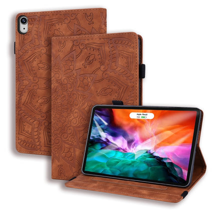Estuche de cuero con diseño de doble pliegue con estampado de becerro, con soporte, ranuras para tarjetas, ranura para bolígrafo y banda elástica, para iPad mini 2024/mini 6