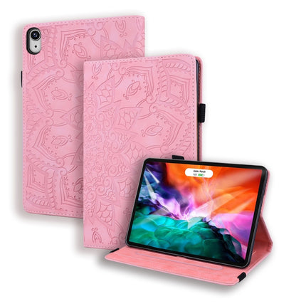 Estuche de cuero con diseño de doble pliegue con estampado de becerro, con soporte, ranuras para tarjetas, ranura para bolígrafo y banda elástica, para iPad mini 2024/mini 6