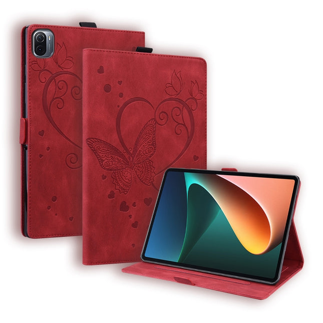 Love Butterfly Pattern Horizontal Flip Leather Case with Holder & Sleep / Wake-up Function, For Xiaomi Pad 5 / Pad 5 Pro