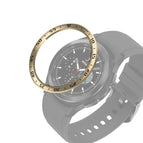 For Samsung Galaxy Watch4 Classic 42mm / Gold Ring Black Letter
