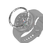 For Samsung Galaxy Watch4 Classic 42mm / Silver Ring Black Letter
