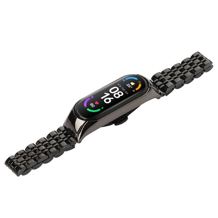 Seven-beads Stainless Steel Replacement Strap Watchband, For Xiaomi Mi Band 6 / 5, For Xiaomi Mi Band 4 / 3