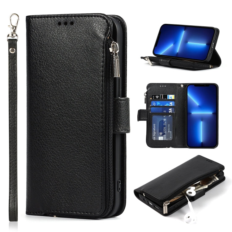 Microfiber Zipper Horizontal Flip Leather Case with Holder & Card Slots & Wallet, For iPhone 13 mini, For iPhone 13, For iPhone 13 Pro, For iPhone 13 Pro Max