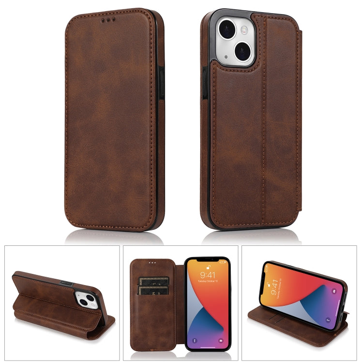 Strong Magnetic Closure PU + TPU Leather Case with Card Slots & Holder, For iPhone 13 mini, For iPhone 13, For iPhone 13 Pro, For iPhone 13 Pro Max