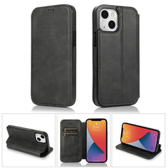 Strong Magnetic Closure PU + TPU Leather Case with Card Slots & Holder, For iPhone 13 mini, For iPhone 13, For iPhone 13 Pro, For iPhone 13 Pro Max