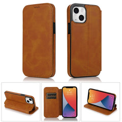 Strong Magnetic Closure PU + TPU Leather Case with Card Slots & Holder, For iPhone 13 mini, For iPhone 13, For iPhone 13 Pro, For iPhone 13 Pro Max