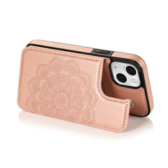 Double Buckle Mandala Pattern PU+TPU Protective Case with Card Slots & Holder & Photo Frame, For iPhone 13 mini, For iPhone 13, For iPhone 13 Pro, For iPhone 13 Pro Max