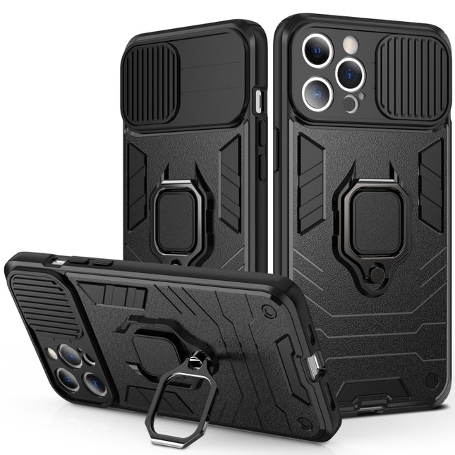 Schiebekamera-Abdeckungsdesign TPU + PC Stoßfeste Hülle mit Ringhalter, Für iPhone 13 mini, Für iPhone 13, Für iPhone 13 Pro, Für iPhone 13 Pro Max