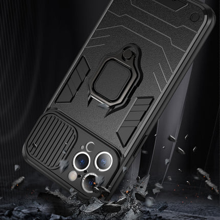 Sliding Camera Cover Design TPU + PC Shockproof Case with Ring Holder, For iPhone 13 Pro, For iPhone 13, For iPhone 13 Pro Max