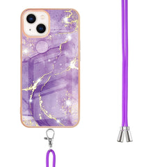 Electroplating Marble Pattern IMD TPU Shockproof Case with Neck Lanyard, For iPhone 13 mini, For iPhone 13, For iPhone 13 Pro, For iPhone 13 Pro Max, For iPhone 12 / 12 Pro