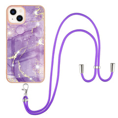 Electroplating Marble Pattern IMD TPU Shockproof Case with Neck Lanyard, For iPhone 13 mini, For iPhone 13, For iPhone 13 Pro, For iPhone 13 Pro Max, For iPhone 12 / 12 Pro