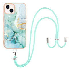 Electroplating Marble Pattern IMD TPU Shockproof Case with Neck Lanyard, For iPhone 13 mini, For iPhone 13, For iPhone 13 Pro, For iPhone 13 Pro Max, For iPhone 12 / 12 Pro