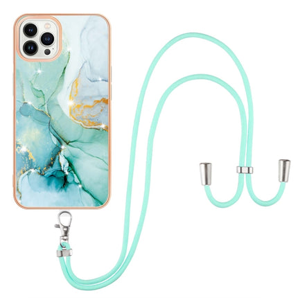 Electroplating Marble Pattern IMD TPU Shockproof Case with Neck Lanyard, For iPhone 13 mini, For iPhone 13, For iPhone 13 Pro, For iPhone 13 Pro Max