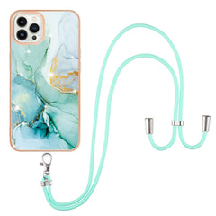 Electroplating Marble Pattern IMD TPU Shockproof Case with Neck Lanyard, For iPhone 13 mini, For iPhone 13, For iPhone 13 Pro, For iPhone 13 Pro Max, For iPhone 12 / 12 Pro