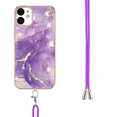 Electroplating Marble Pattern IMD TPU Shockproof Case with Neck Lanyard, For iPhone 12 / 12 Pro, For iPhone 12 Pro Max, For iPhone 11, For iPhone 11 Pro