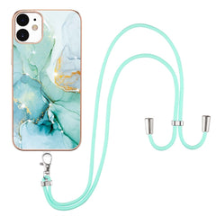 Electroplating Marble Pattern IMD TPU Shockproof Case with Neck Lanyard, For iPhone 13 mini, For iPhone 13, For iPhone 13 Pro, For iPhone 13 Pro Max, For iPhone 12 / 12 Pro