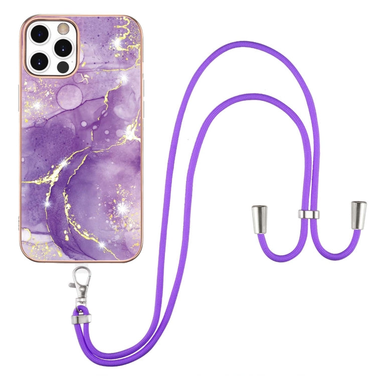 Electroplating Marble Pattern IMD TPU Shockproof Case with Neck Lanyard, For iPhone 12 Pro Max, For iPhone 11, For iPhone 11 Pro, For iPhone 11 Pro Max