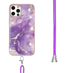 Electroplating Marble Pattern IMD TPU Shockproof Case with Neck Lanyard, For iPhone 12 Pro Max, For iPhone 11, For iPhone 11 Pro, For iPhone 11 Pro Max