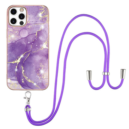 Electroplating Marble Pattern IMD TPU Shockproof Case with Neck Lanyard, For iPhone 12 / 12 Pro, For iPhone 12 Pro Max, For iPhone 11, For iPhone 11 Pro Max