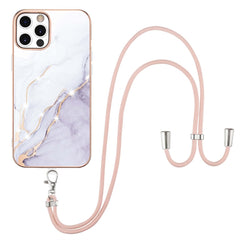 Electroplating Marble Pattern IMD TPU Shockproof Case with Neck Lanyard, For iPhone 12 / 12 Pro, For iPhone 12 Pro Max, For iPhone 11, For iPhone 11 Pro