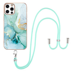 Electroplating Marble Pattern IMD TPU Shockproof Case with Neck Lanyard, For iPhone 12 / 12 Pro, For iPhone 12 Pro Max, For iPhone 11, For iPhone 11 Pro