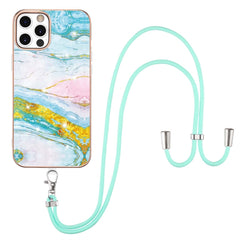 Electroplating Marble Pattern IMD TPU Shockproof Case with Neck Lanyard, For iPhone 12 Pro Max, For iPhone 11, For iPhone 11 Pro, For iPhone 11 Pro Max