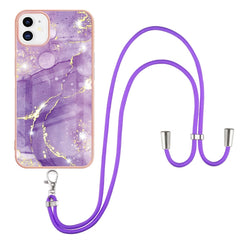 Electroplating Marble Pattern IMD TPU Shockproof Case with Neck Lanyard, For iPhone 12 / 12 Pro, For iPhone 12 Pro Max, For iPhone 11, For iPhone 11 Pro