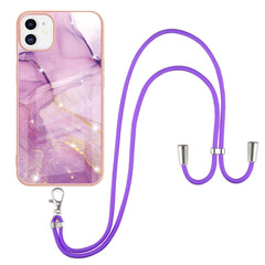 Electroplating Marble Pattern IMD TPU Shockproof Case with Neck Lanyard, For iPhone 12 / 12 Pro, For iPhone 12 Pro Max, For iPhone 11, For iPhone 11 Pro