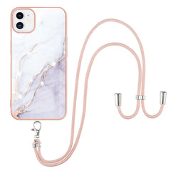 Electroplating Marble Pattern IMD TPU Shockproof Case with Neck Lanyard, For iPhone 12 / 12 Pro, For iPhone 12 Pro Max, For iPhone 11, For iPhone 11 Pro