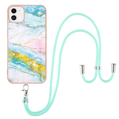 Electroplating Marble Pattern IMD TPU Shockproof Case with Neck Lanyard, For iPhone 12 Pro Max, For iPhone 11, For iPhone 11 Pro, For iPhone 11 Pro Max