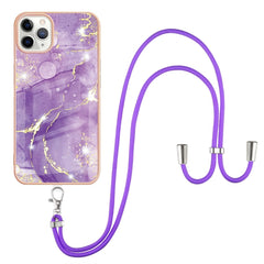 Electroplating Marble Pattern IMD TPU Shockproof Case with Neck Lanyard, For iPhone 12 / 12 Pro, For iPhone 12 Pro Max, For iPhone 11, For iPhone 11 Pro