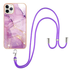 Electroplating Marble Pattern IMD TPU Shockproof Case with Neck Lanyard, For iPhone 12 Pro Max, For iPhone 11, For iPhone 11 Pro, For iPhone 11 Pro Max