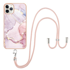 Electroplating Marble Pattern IMD TPU Shockproof Case with Neck Lanyard, For iPhone 12 / 12 Pro, For iPhone 12 Pro Max, For iPhone 11, For iPhone 11 Pro