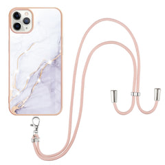 Electroplating Marble Pattern IMD TPU Shockproof Case with Neck Lanyard, For iPhone 12 / 12 Pro, For iPhone 12 Pro Max, For iPhone 11, For iPhone 11 Pro