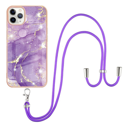Electroplating Marble Pattern IMD TPU Shockproof Case with Neck Lanyard, For iPhone 12 / 12 Pro, For iPhone 12 Pro Max, For iPhone 11, For iPhone 11 Pro Max