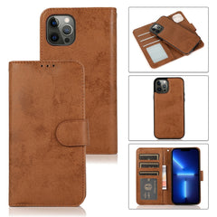 Retro 2 in 1 Detachable Magnetic Horizontal Flip TPU + PU Leather Case with Holder & Card Slots & Photo Frame & Wallet, For iPhone 13 mini, For iPhone 13, For iPhone 13 Pro, For iPhone 13 Pro Max